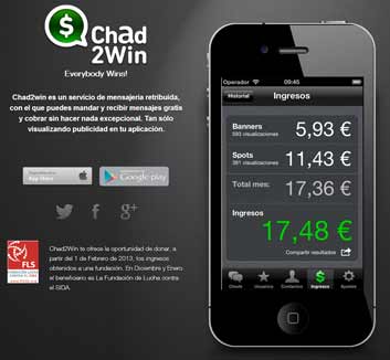 Chad2Win, el 'Whatsapp' español que te paga por chatear