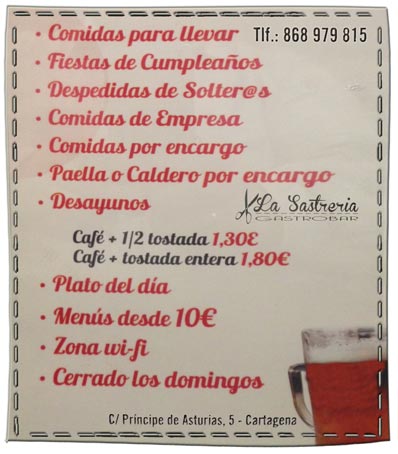 La Sastreria GastroBar, en Cartagena